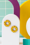 Donut Memphis pequeño amarillo/turquesa
