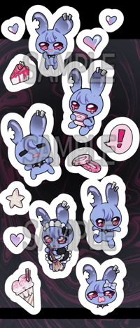 Crying bnnuy sticker sheet