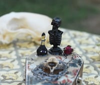Image 2 of Wooden Coffin Vertebrea Bone Mixed Media Stash Box / Trinket Box