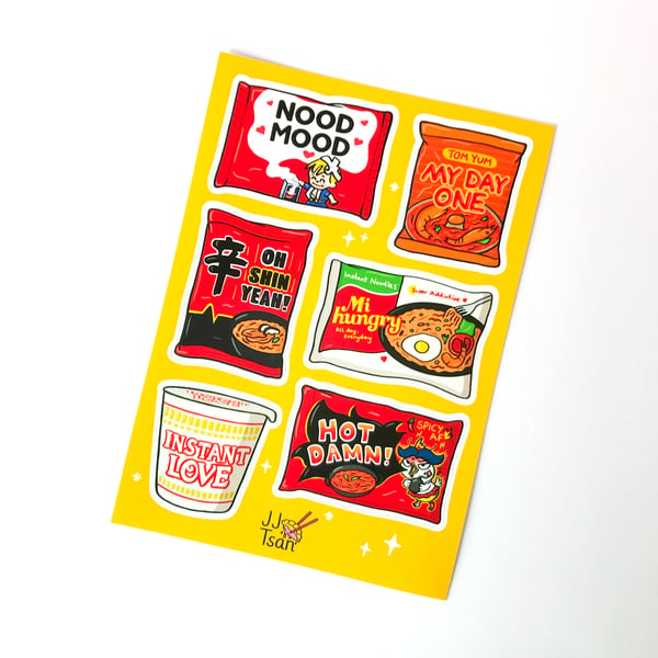 Image of Instant Noods A6 Sticker Sheet