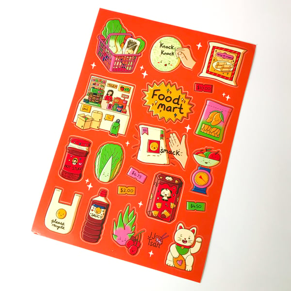 Image of Food Mart A5 Sticker Sheet