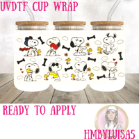Snoopy bones UVDTF cup wrap 