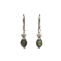 Image 12 of Tiny Tropical Pineapple Semi-precious Gemstone Earrings