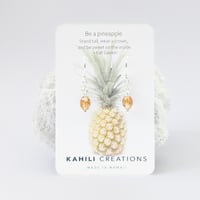 Image 11 of Tiny Tropical Pineapple Semi-precious Gemstone Earrings