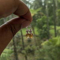 Image 9 of Tiny Tropical Pineapple Semi-precious Gemstone Earrings