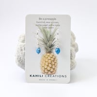 Image 5 of Tiny Tropical Pineapple Semi-precious Gemstone Earrings