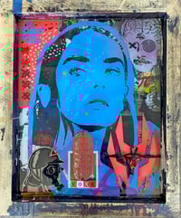 “Electric Blue” Mixed media and resin