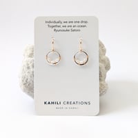 Image 5 of Dainty Circle Freshwater Pearl Earrings - 14kt Gold-Filled & Sterling Silver