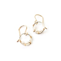 Image 3 of Dainty Circle Freshwater Pearl Earrings - 14kt Gold-Filled & Sterling Silver