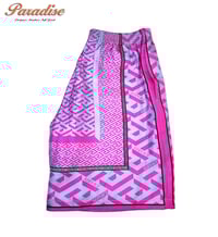 Image 2 of Versace Men's La Greca Pink Silk Shorts (Size 50 Euro)