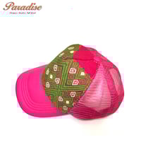Image 1 of Deco Embroidered 1/1 Pink Snap Back Hippy Hat
