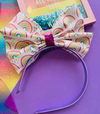 Image 3 of Extra Large Rainbow Star Headband 