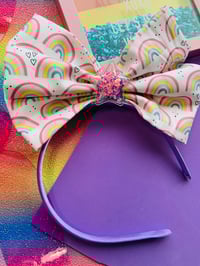 Image 2 of Extra Large Rainbow Star Headband 