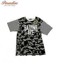 Image 1 of Bape Camo Striped T-Shirt