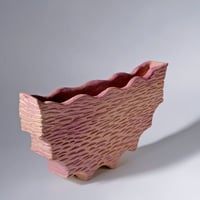 Image 2 of Brenda McMAHON | Pink Carved Halfmoon Vase