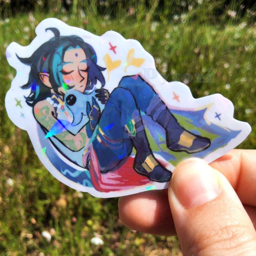 Image of Genshin impact Xiao ×  Venti holo stickers