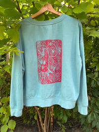 Image 2 of Summer Harvest Sweatshirt in Turquoise XL