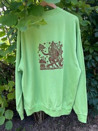 Image 2 of Mushroom Lady Sweatshirt in Spring Green XXL
