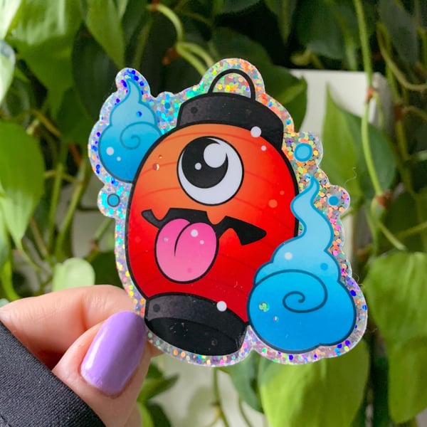 Image of GLITTER Chōchin Obake Yokai STICKER