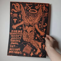 Image 1 of Transmasc Transition (Angel) Original Linocut A3 Print 