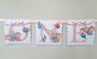 Image 2 of Pink Dumbo Banner, Dumbo 1st, 2nd, 3rd Birthday Banner,Dumbo Party Banner,Dumbo Birthday Decor