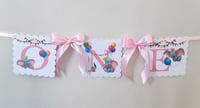 Image 1 of Pink Dumbo Banner, Dumbo 1st, 2nd, 3rd Birthday Banner,Dumbo Party Banner,Dumbo Birthday Decor