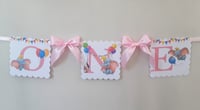 Image 3 of Pink Dumbo Banner, Dumbo 1st, 2nd, 3rd Birthday Banner,Dumbo Party Banner,Dumbo Birthday Decor