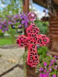 Image 1 of Hot pink leopard cross freshie scented in whoot and holler 