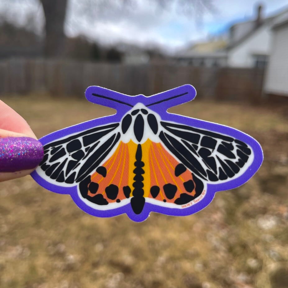 Moth (Purple Background) Sticker