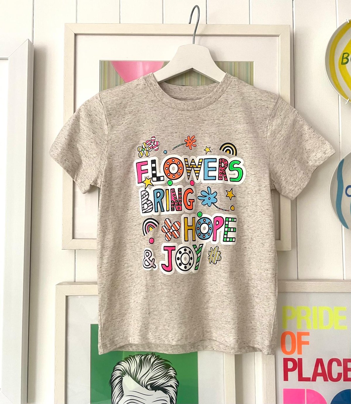 Image of Kids Heather Flower Print T-shirt