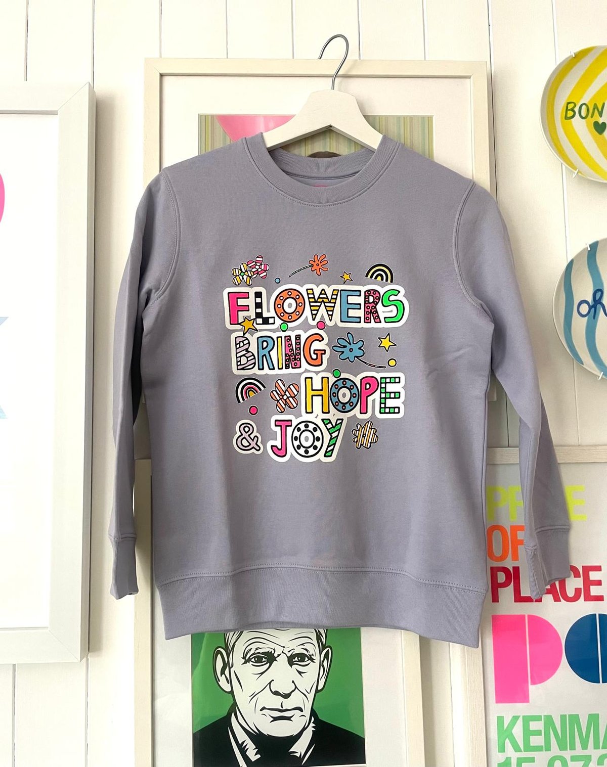 Image of Kids Lavender Flower Print Sweatshirt