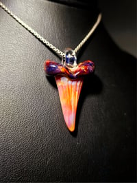 Image 2 of Shark tooth pendant made with caramal and red exotic. 