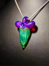 Image 1 of Shark tooth pendant made with sea sylme and royal jelly