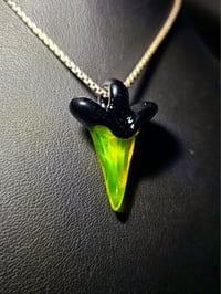 Image 3 of Shark tooth pendant with yellow opal and galaxy 