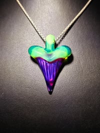 Image 2 of Shark tooth pendant made with royal jelly and green slyme.