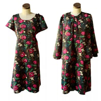 Image 1 of Designer Satin Floral Dress & Jacket XL