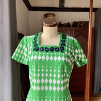 Image 3 of Mod Green Pop Art Dress Medium