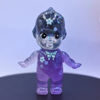 Image 3 of Color Changing UV Reactive White to Purple Glow in the Dark 3 inch Brain Kewtie Double Cast Figure