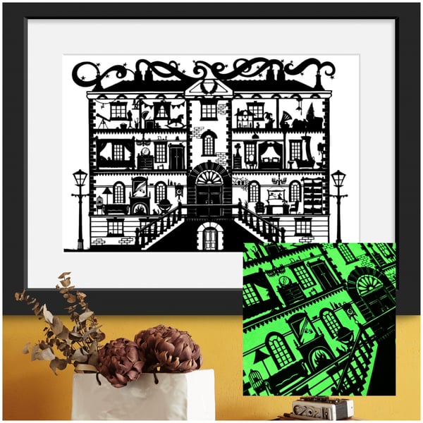 Image of Glow in the Dark Mouse In The Manor House Print