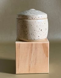 Image 1 of Small Speckled Lidded Storage Jar