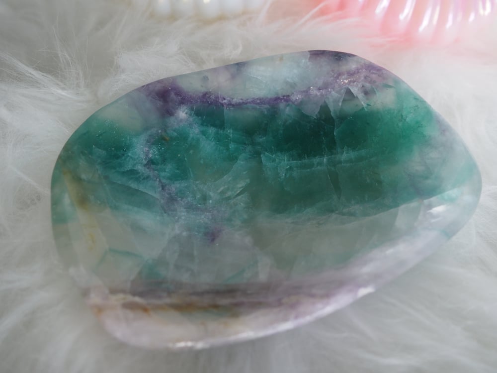 Image of Fluorite Purple, Green, Clear Bowl