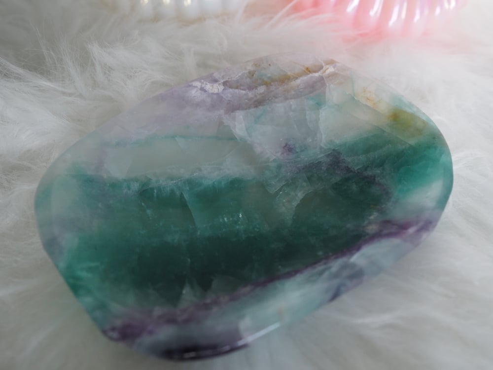 Image of Fluorite Purple, Green, Clear Bowl