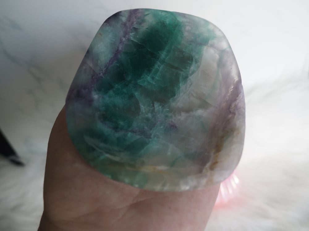 Image of Fluorite Purple, Green, Clear Bowl