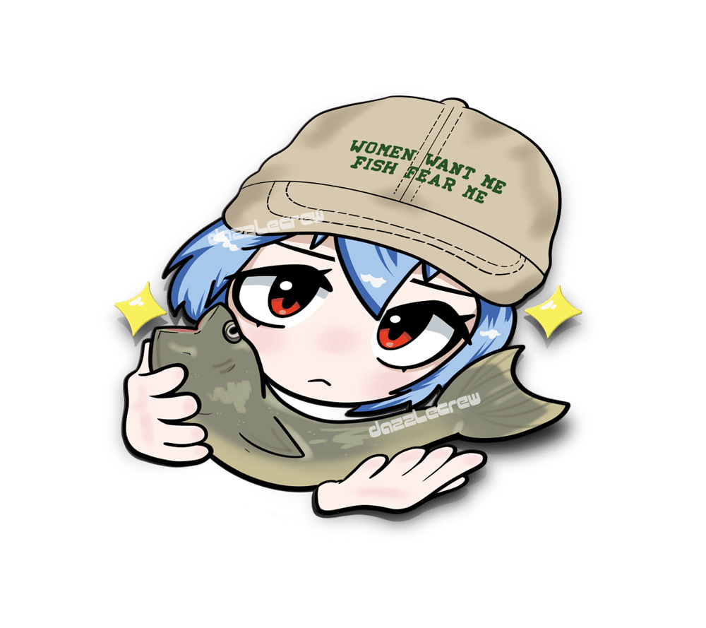 Image of Fish fear me Rei Sticker