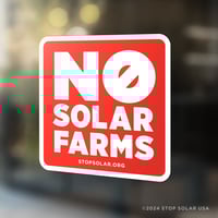 Image 4 of 'No Solar Farms' Window Cling
