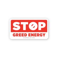 Image 1 of 'Stop Greed Energy' Car Magnet