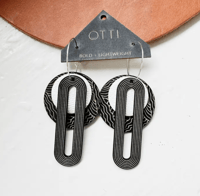 Linework Earrings Black & White