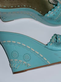 Image 4 of BCBG Turquoise Wedges - US 7