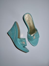 Image 5 of BCBG Turquoise Wedges - US 7