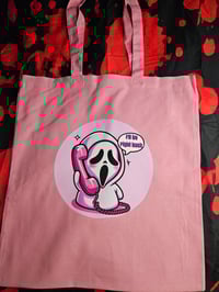 Image 3 of Pink Phone Ghostie slasher tote